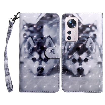 For Xiaomi 12 Pro 3D Painted Pattern Leather Phone Case(Husky) - 12 Pro Cases by buy2fix | Online Shopping UK | buy2fix