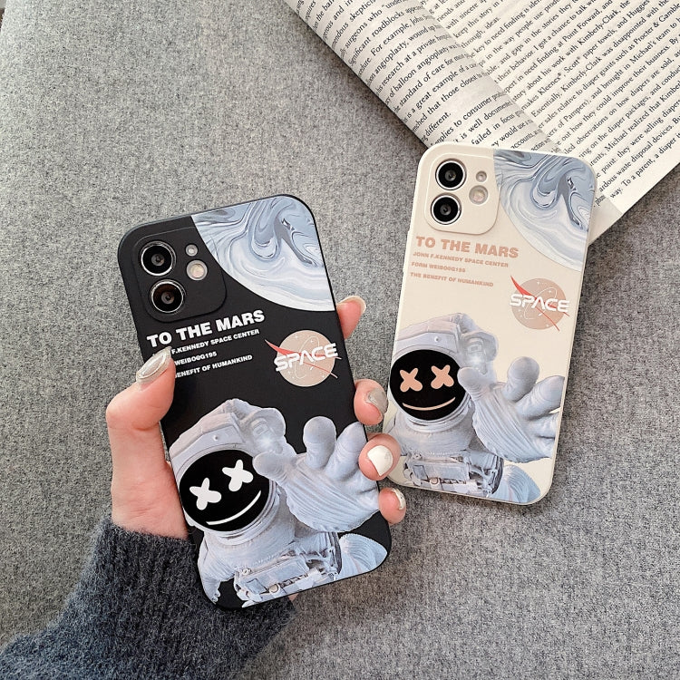 For iPhone XS Martian Astronaut Pattern Shockproof Phone Case(Black) - More iPhone Cases by buy2fix | Online Shopping UK | buy2fix