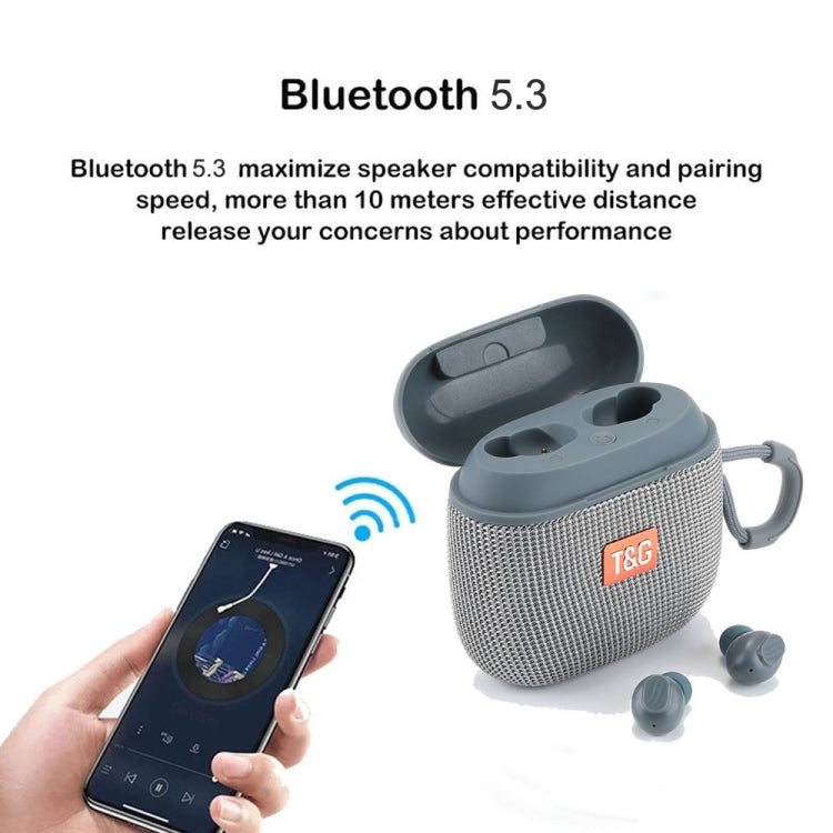 T&G TG809 2 in 1 Portable Outdoor Wireless Speaker & Mini TWS Bluetooth Earbuds(Dark Green) - Mini Speaker by T&G | Online Shopping UK | buy2fix