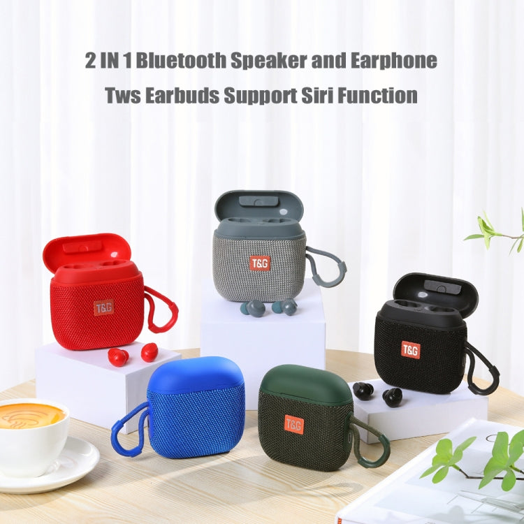 T&G TG809 2 in 1 Portable Outdoor Wireless Speaker & Mini TWS Bluetooth Earbuds(Gery) - Mini Speaker by T&G | Online Shopping UK | buy2fix