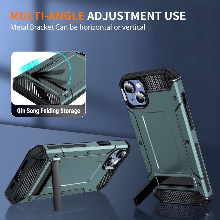 For iPhone 12 Pro Matte Holder Phone Case(Dark Green) - iPhone 12 / 12 Pro Cases by buy2fix | Online Shopping UK | buy2fix