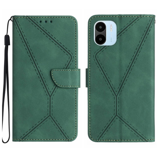 For Xiaomi Redmi A1 / A2 Stitching Embossed Leather Phone Case(Green) - Xiaomi Cases by buy2fix | Online Shopping UK | buy2fix