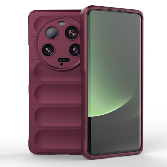 For Xiaomi 13 Ultra Magic Shield TPU + Flannel Phone Case(Wine Red) - 13 Ultra Cases by buy2fix | Online Shopping UK | buy2fix