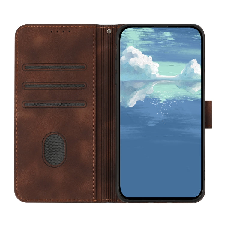 For Honor 10 Lite Line Pattern Skin Feel Leather Phone Case(Coffee) - Honor Cases by buy2fix | Online Shopping UK | buy2fix