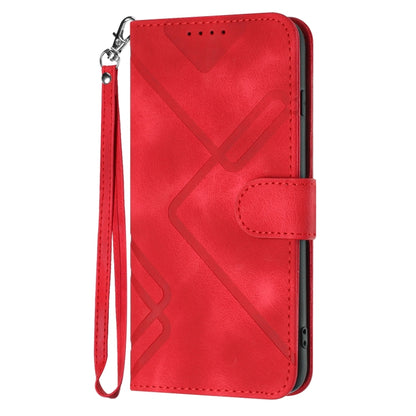 For Honor 70 Line Pattern Skin Feel Leather Phone Case(Red) - Honor Cases by buy2fix | Online Shopping UK | buy2fix