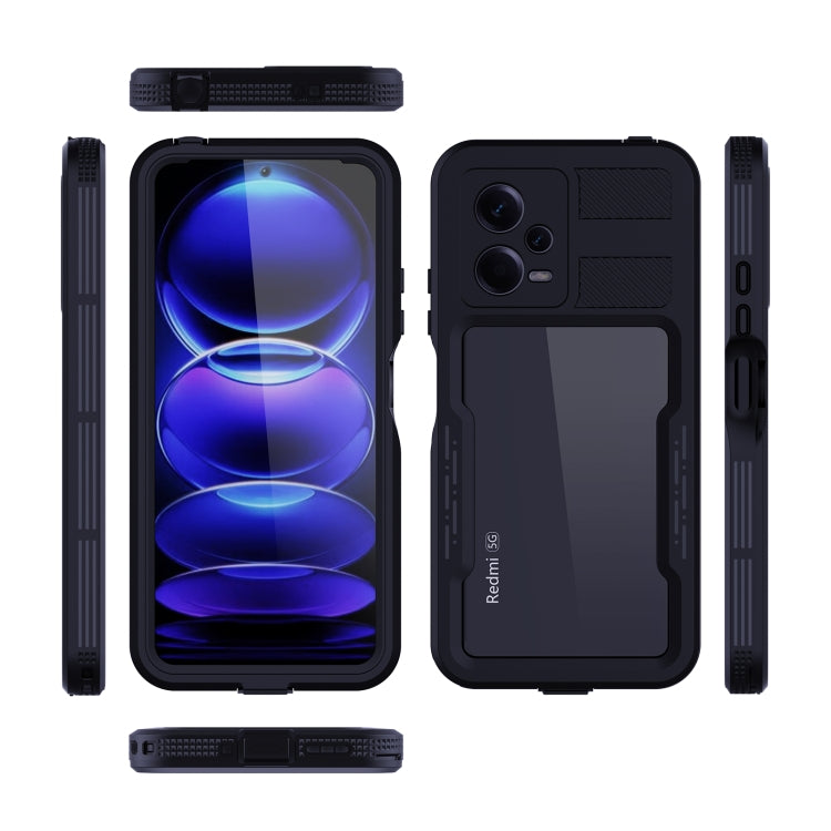 For Xiaomi Redmi Note 12 5G Global RedPepper IP68 Life Waterproof Phone Case(Black) - Note 12 Cases by RedPepper | Online Shopping UK | buy2fix