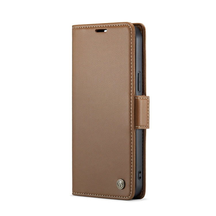 For iPhone 14 Pro CaseMe 023 Butterfly Buckle Litchi Texture RFID Anti-theft Leather Phone Case(Brown) - iPhone 14 Pro Cases by CaseMe | Online Shopping UK | buy2fix