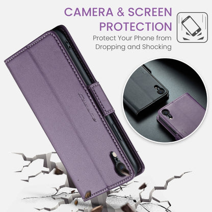 For iPhone XR CaseMe 023 Butterfly Buckle Litchi Texture RFID Anti-theft Leather Phone Case(Pearly Purple) - More iPhone Cases by CaseMe | Online Shopping UK | buy2fix