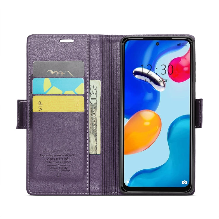 For Xiaomi Redmi Note 11 4G Global/Note 11S Global CaseMe 023 Butterfly Buckle Litchi Texture RFID Anti-theft Leather Phone Case(Pearly Purple) - Xiaomi Cases by CaseMe | Online Shopping UK | buy2fix