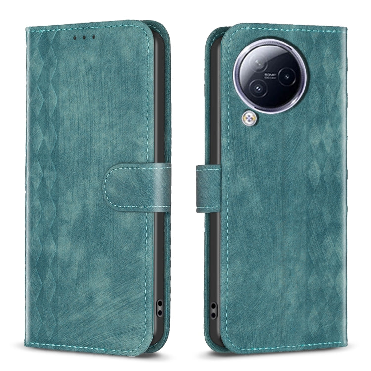 For Xiaomi Civi 3 5G Plaid Embossed Leather Phone Case(Green) - Xiaomi Cases by buy2fix | Online Shopping UK | buy2fix