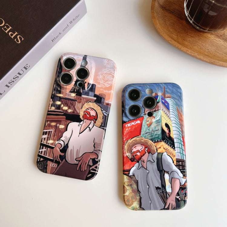 For iPhone 13 Precise Hole Oil Painting Pattern PC Phone Case(Puppy) - iPhone 13 Cases by buy2fix | Online Shopping UK | buy2fix