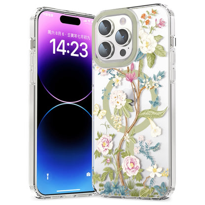 For iPhone 14 MagSafe Magnetic TPU Phone Case(Blue Hydrangea Ball) - iPhone 14 Cases by buy2fix | Online Shopping UK | buy2fix