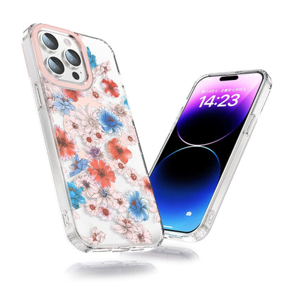 For iPhone 13 Pro Max MagSafe Magnetic TPU Phone Case(White Blue Flower) - iPhone 13 Pro Max Cases by buy2fix | Online Shopping UK | buy2fix