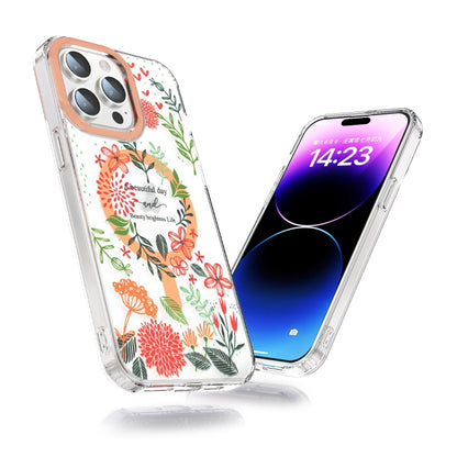 For iPhone 11 Pro Max MagSafe Magnetic TPU Phone Case(Red Flowers and Green Leaves) - iPhone 11 Pro Max Cases by buy2fix | Online Shopping UK | buy2fix