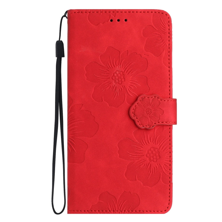 For Xiaomi 13 Flower Embossing Pattern Leather Phone Case(Red) - 13 Cases by buy2fix | Online Shopping UK | buy2fix