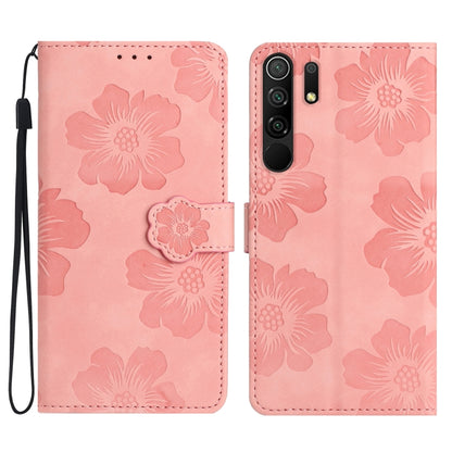 For Xiaomi Redmi 9 Flower Embossing Pattern Leather Phone Case(Pink) - Xiaomi Cases by buy2fix | Online Shopping UK | buy2fix