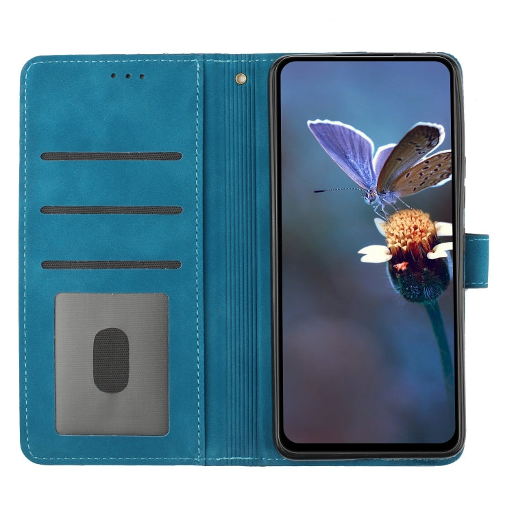 For Xiaomi Redmi A1 Flower Embossing Pattern Leather Phone Case(Blue) - Xiaomi Cases by buy2fix | Online Shopping UK | buy2fix