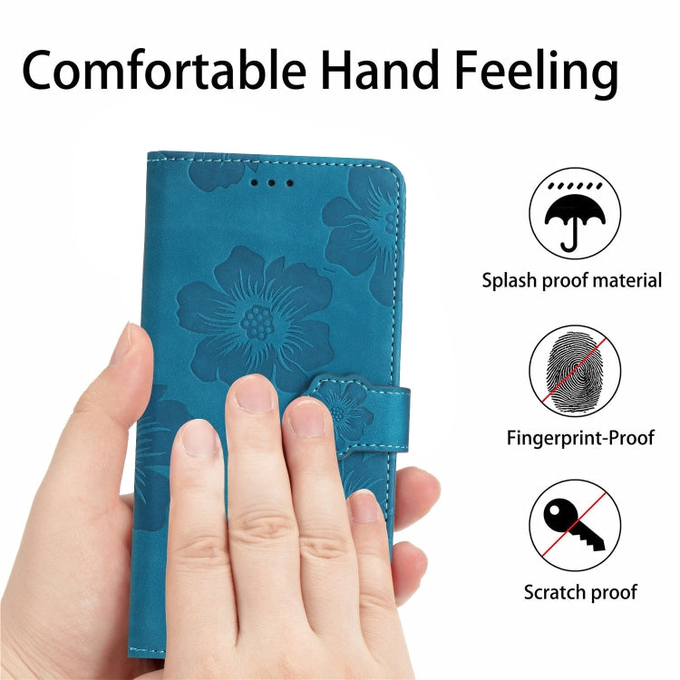 For Xiaomi Redmi A1 Flower Embossing Pattern Leather Phone Case(Blue) - Xiaomi Cases by buy2fix | Online Shopping UK | buy2fix