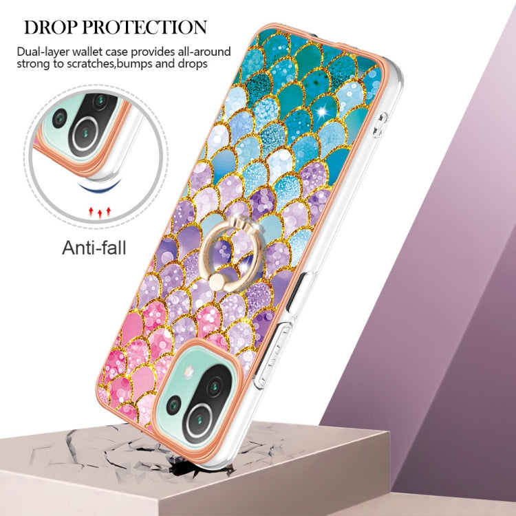 For Xiaomi Mi 11 Lite Electroplating IMD TPU Phone Case with Ring(Colorful Scales) - Xiaomi Cases by buy2fix | Online Shopping UK | buy2fix