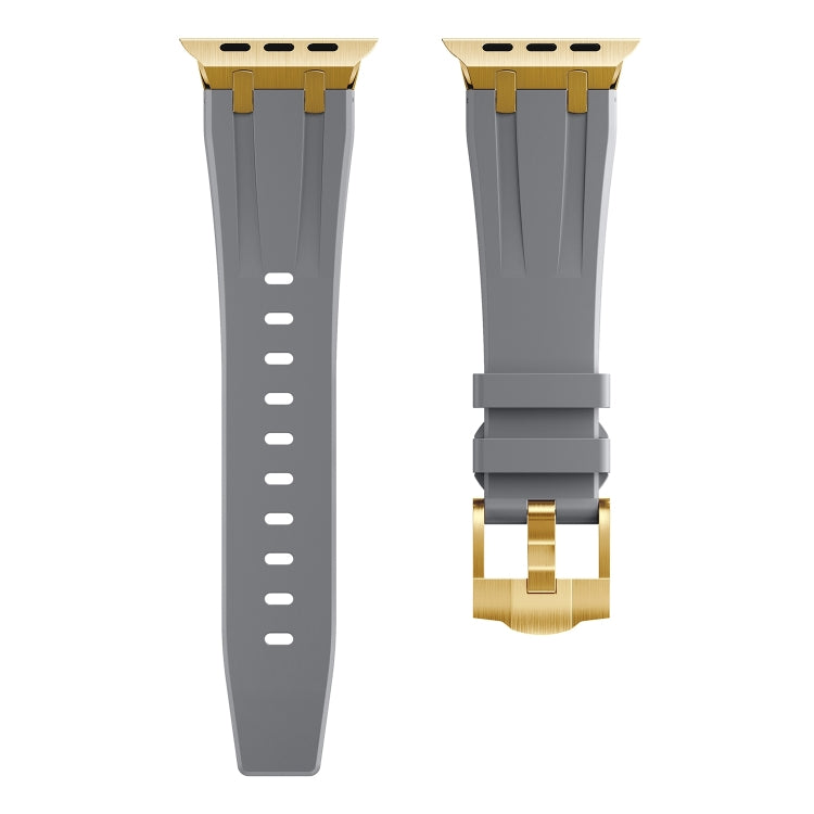 AP Silicone Watch Band For Apple Watch SE 2023 40mm(Gold Grey) - Watch Bands by buy2fix | Online Shopping UK | buy2fix