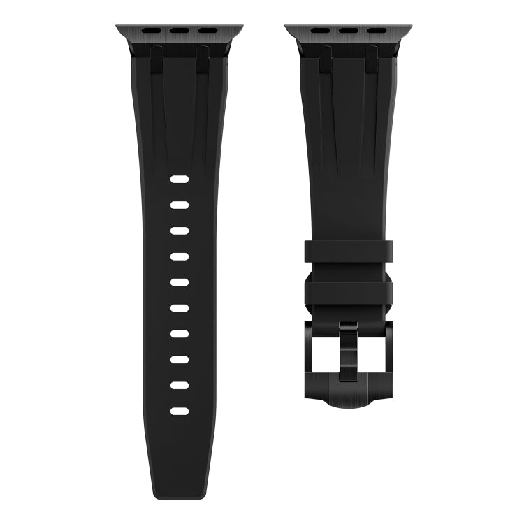 AP Silicone Watch Band For Apple Watch 9 45mm(Black Black) - Watch Bands by buy2fix | Online Shopping UK | buy2fix