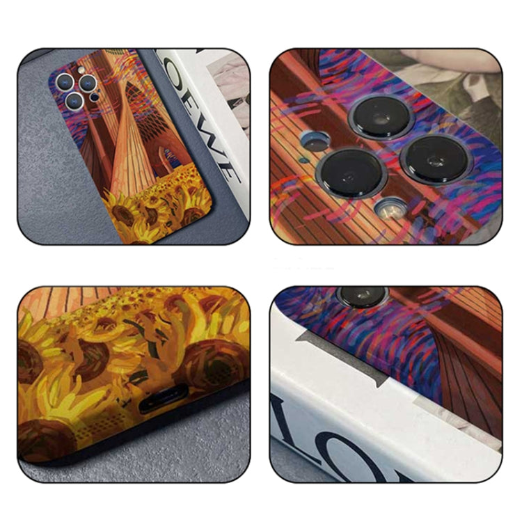For iPhone 14 Pro Precise Hole Oil Painting Pattern PC Phone Case(Architectural Painting) - iPhone 14 Pro Cases by buy2fix | Online Shopping UK | buy2fix