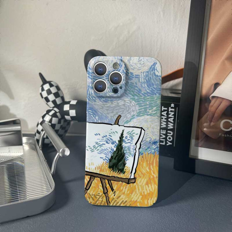 For iPhone 13 Precise Hole Oil Painting Pattern PC Phone Case(Landscape Painting) - iPhone 13 Cases by buy2fix | Online Shopping UK | buy2fix