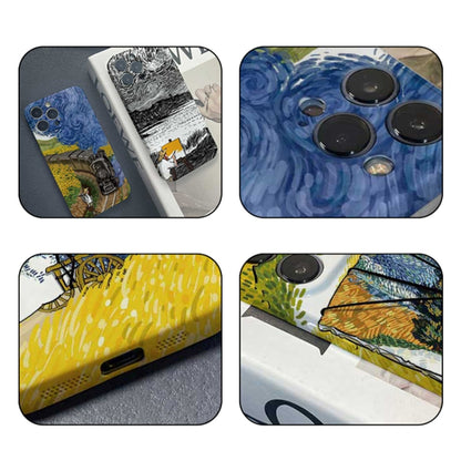 For iPhone 12 Pro Max Precise Hole Oil Painting Pattern PC Phone Case(Inkwash) - iPhone 12 Pro Max Cases by buy2fix | Online Shopping UK | buy2fix