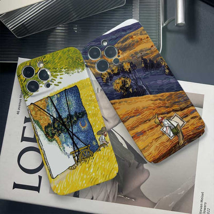 For iPhone 11 Pro Max Precise Hole Oil Painting Pattern PC Phone Case(Handcart) - iPhone 11 Pro Max Cases by buy2fix | Online Shopping UK | buy2fix