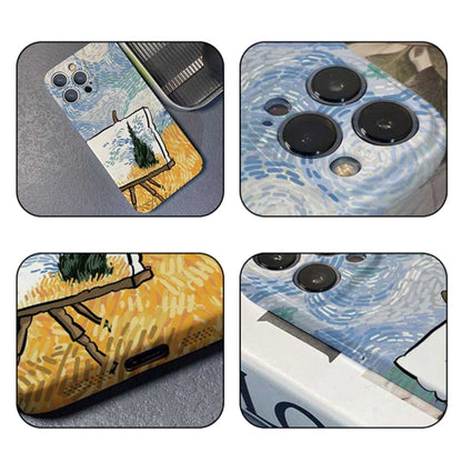For iPhone SE 2022 / 2020 / 8 / 7 Precise Hole Oil Painting Pattern PC Phone Case(Landscape Painting) - iPhone SE 2022 / 2020 / 8 / 7 Cases by buy2fix | Online Shopping UK | buy2fix