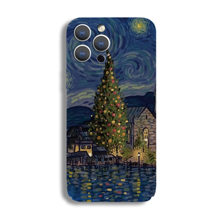 For iPhone XS Max Precise Hole Oil Painting Pattern PC Phone Case(Castle) - More iPhone Cases by buy2fix | Online Shopping UK | buy2fix