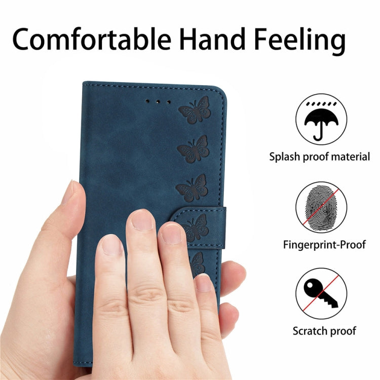 For Xiaomi 12 Pro Seven Butterflies Embossed Leather Phone Case(Blue) - 12 Pro Cases by buy2fix | Online Shopping UK | buy2fix