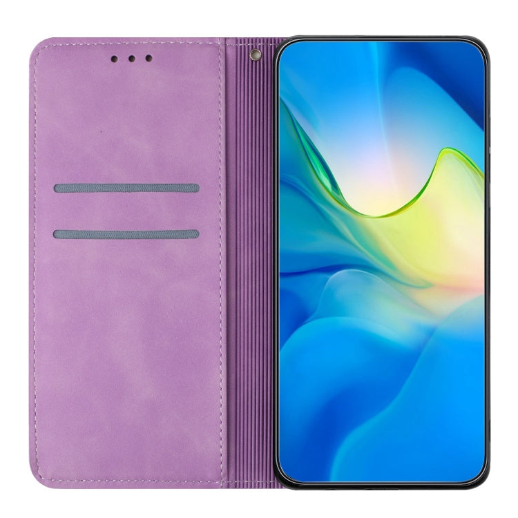 For Redmi Note 12 4G Global Ethnic Embossed Adsorption Leather Phone Case(Purple) - Note 12 Cases by buy2fix | Online Shopping UK | buy2fix
