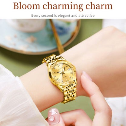 OLEVS 9931 Women Butterfly Buckle Luminous Waterproof Quartz Watch(Gold) - Metal Strap Watches by OLEVS | Online Shopping UK | buy2fix
