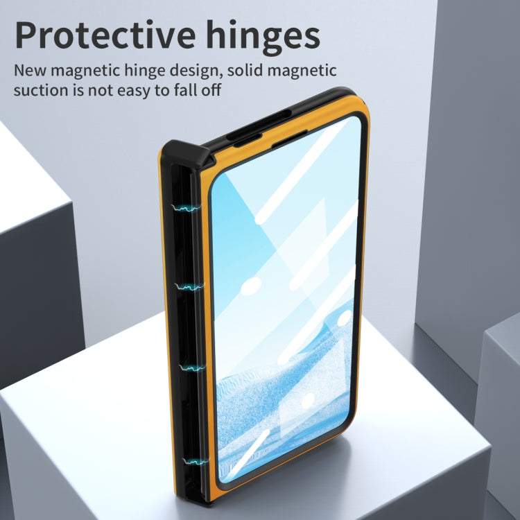 For Google Pixel Fold Napa Texture All-inclusive Phone Case(Yellow) - Google Cases by buy2fix | Online Shopping UK | buy2fix