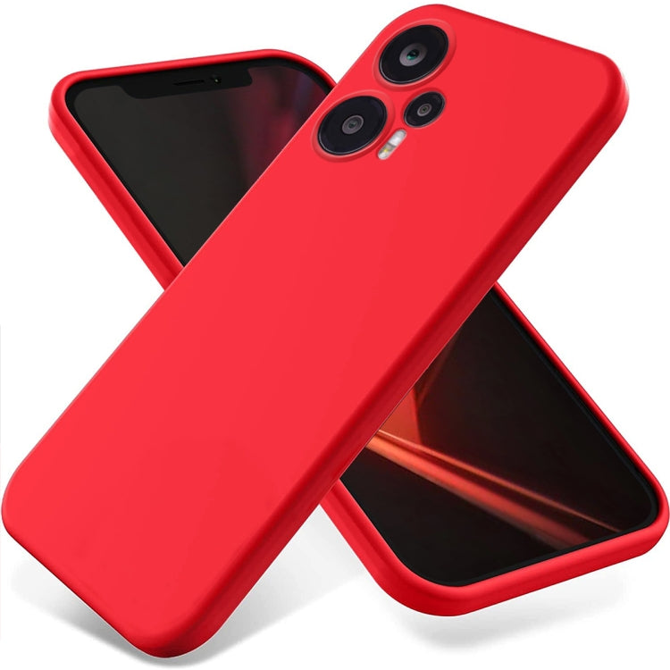 For Xiaomi Poco F5 5G / Note 12 Turbo Pure Color Liquid Silicone Shockproof Phone Case(Red) - Xiaomi Cases by buy2fix | Online Shopping UK | buy2fix