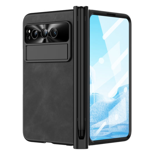 For Google Pixel Fold Integrated Napa Texture All-inclusive Phone Case with Pen Slot(Black) - Google Cases by buy2fix | Online Shopping UK | buy2fix