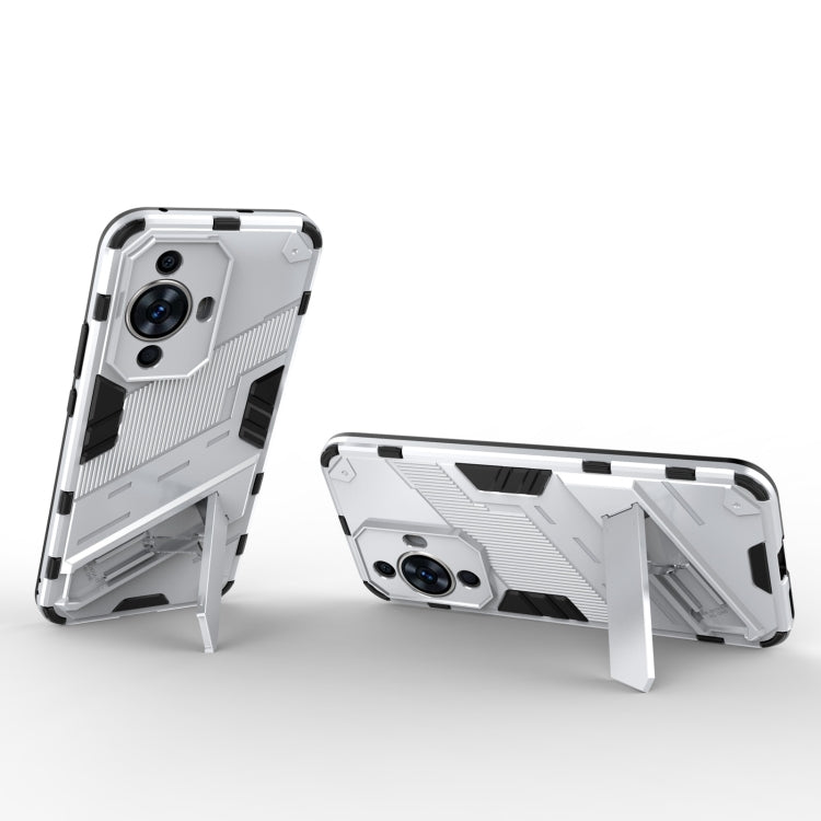 For Huawei nova 11 4G Punk Armor 2 in 1 PC + TPU Phone Case with Holder(White) - Huawei Cases by buy2fix | Online Shopping UK | buy2fix