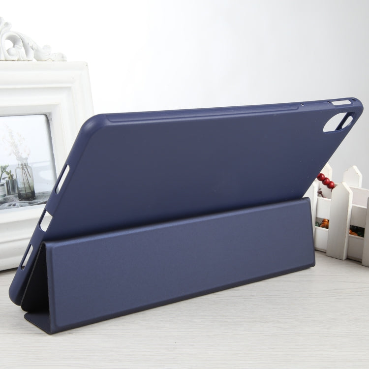 For Huawei MatePad 11 2023 GEBEI 3-folding Holder Shockproof Flip Leather Tablet Case(Dark Blue) - Huawei by GEBEI | Online Shopping UK | buy2fix