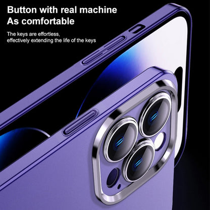 For iPhone 13 Pro Max Frosted Metal Material Phone Case with Lens Protection(Dark Blue) - iPhone 13 Pro Max Cases by buy2fix | Online Shopping UK | buy2fix