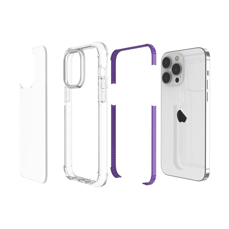 For iPhone 15 Pro Max Four-corner Shockproof TPU + Acrylic Phone Case(Purple) - iPhone 15 Pro Max Cases by buy2fix | Online Shopping UK | buy2fix