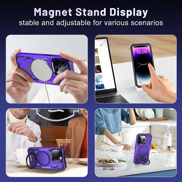 For iPhone 11 Patronus MagSafe Magnetic Holder Phone Case(Purple) - iPhone 11 Cases by buy2fix | Online Shopping UK | buy2fix