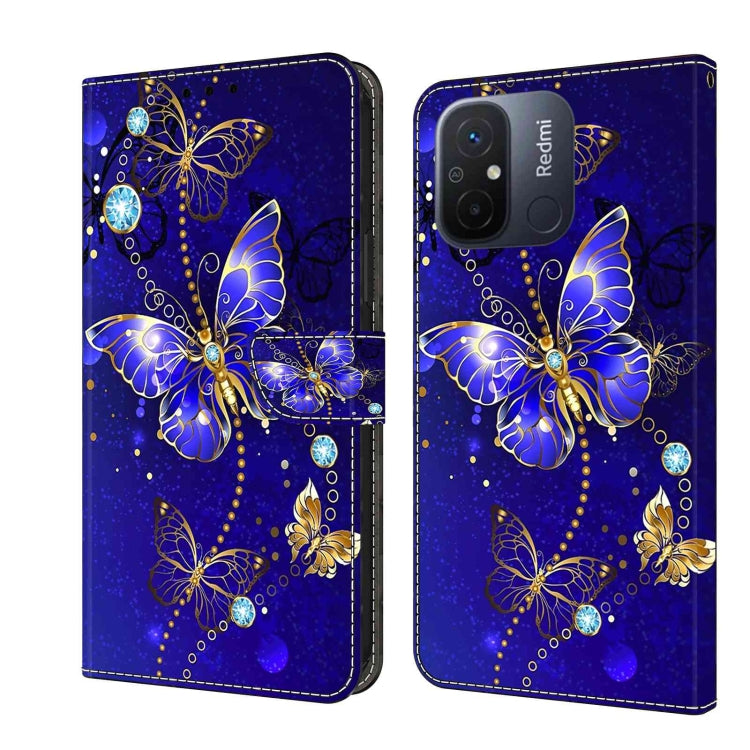 For Xiaomi Redmi 11A 4G / Redmi 12C Global Crystal 3D Shockproof Protective Leather Phone Case(Diamond Butterfly) - Xiaomi Cases by buy2fix | Online Shopping UK | buy2fix