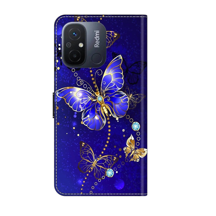 For Xiaomi Redmi 11A 4G / Redmi 12C Global Crystal 3D Shockproof Protective Leather Phone Case(Diamond Butterfly) - Xiaomi Cases by buy2fix | Online Shopping UK | buy2fix