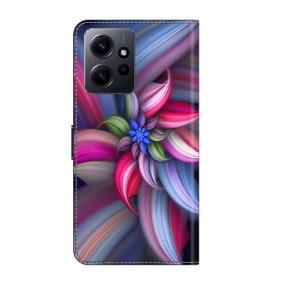 For Xiaomi Redmi Note 12 4G Crystal 3D Shockproof Protective Leather Phone Case(Colorful Flower) - Xiaomi Cases by buy2fix | Online Shopping UK | buy2fix