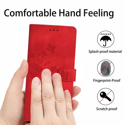 For Xiaomi Redmi Note 11 Pro 5G Global Flower Butterfly Embossing Pattern Leather Phone Case(Red) - Redmi Note 11 Pro Case by buy2fix | Online Shopping UK | buy2fix