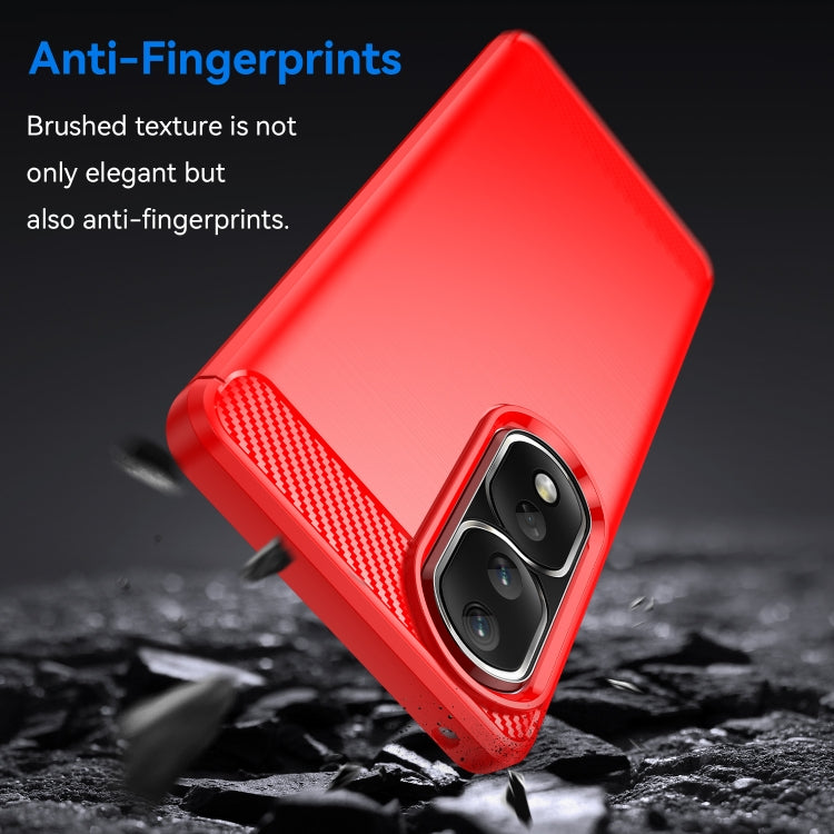 For Honor 90 Pro Brushed Texture Carbon Fiber TPU Phone Case(Red) - Honor Cases by buy2fix | Online Shopping UK | buy2fix