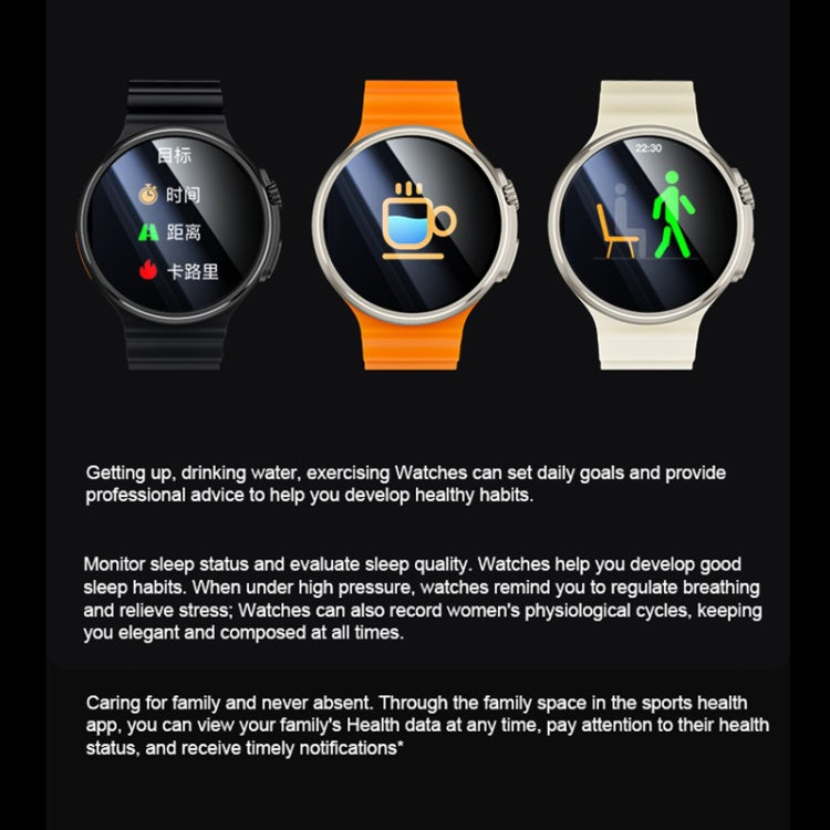 V3 Ultra Max 1.6 inch TFT Round Screen Smart Watch Supports Voice Calls/Blood Oxygen Monitoring(Orange) - Smart Watches by buy2fix | Online Shopping UK | buy2fix