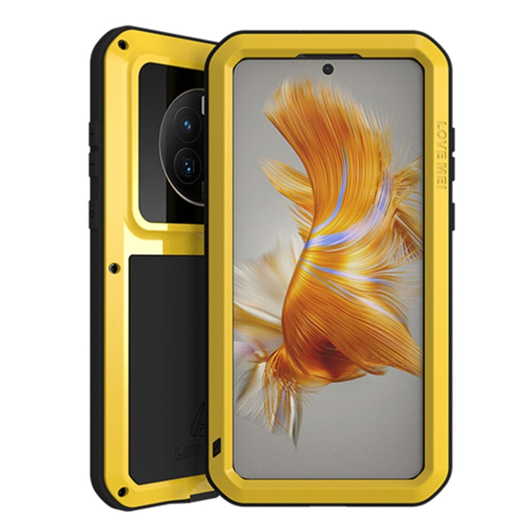 For Huawei Mate 50 LOVE MEI POWERFUL Metal Shockproof Life Waterproof Dustproof Phone Case(Yellow) - Huawei Cases by LOVE MEI | Online Shopping UK | buy2fix