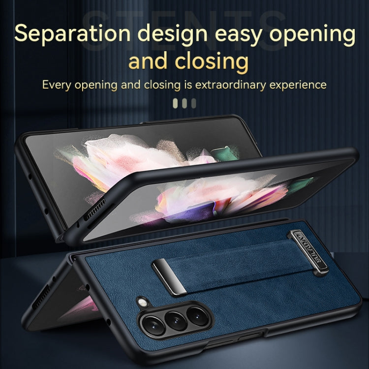 For Samsung Galaxy Z Fold5 SULADA PC + Leather Texture Skin Feel Shockproof Phone Case(Green) - Galaxy Z Fold5 Cases by SULADA | Online Shopping UK | buy2fix